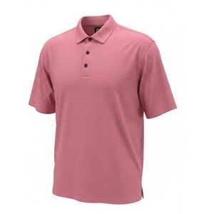 FootJoy FJ Golf Polo Shirt Coral Blue Stripe Performance Fabric Men XL